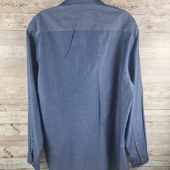 Kenneth Cole Reaction Men's Blue Button-Down Shirt - Picture 5 of 5